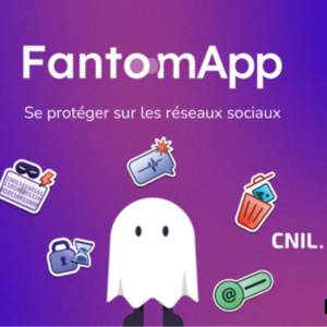 Illustration de FantomApp, application gratuite de la CNIL pour aider les adolescents à se protéger sur les réseaux sociaux