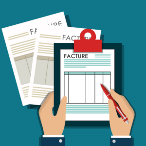 Illustration représentant une facture tenue sur une tablette, symbole de la facturation électronique et de son évolution pour les associations.